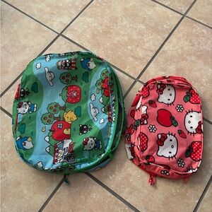 BAGGU Kids Backpack Set - Green and Red